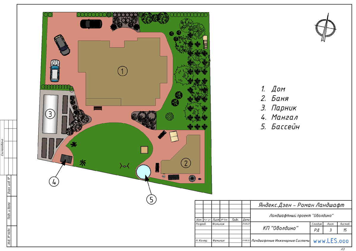 Классический "плоский" Ландшафтный проект.