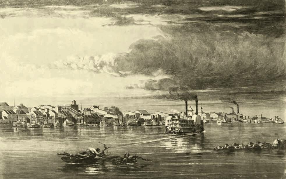 Вид Сент-Луиса, 1853. Художник неизвестен