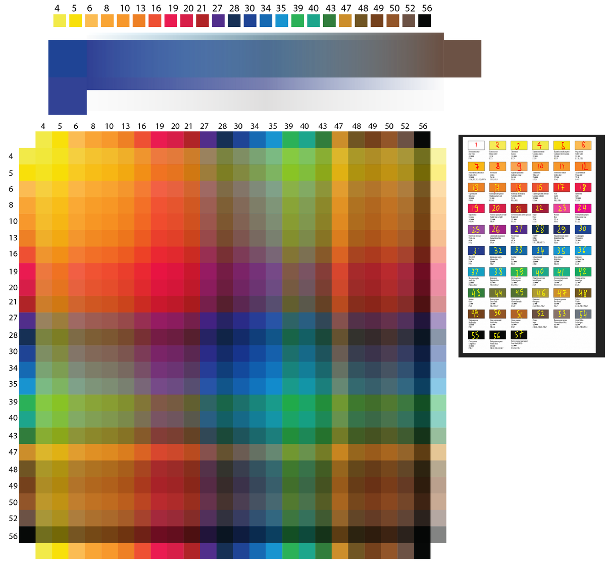 Палитра созданная в программе Illustrator.