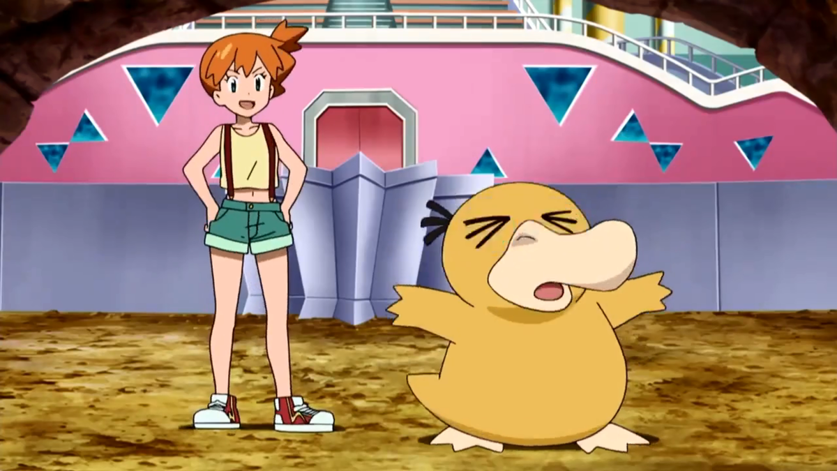 Misty es por grandes pokemon gallos. Мисти и Псидак. Мисти кадры. Покемон кадры Мисти.