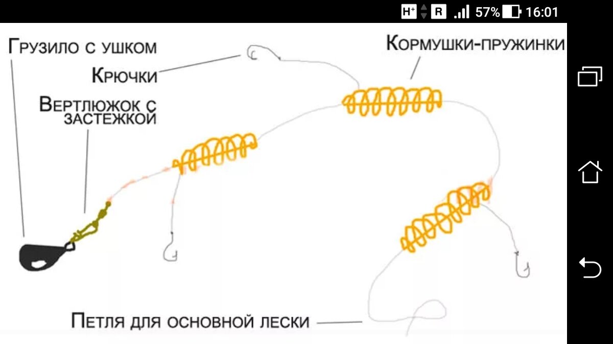 фото рисунок снасти "Убийца карася" для ловли карася.