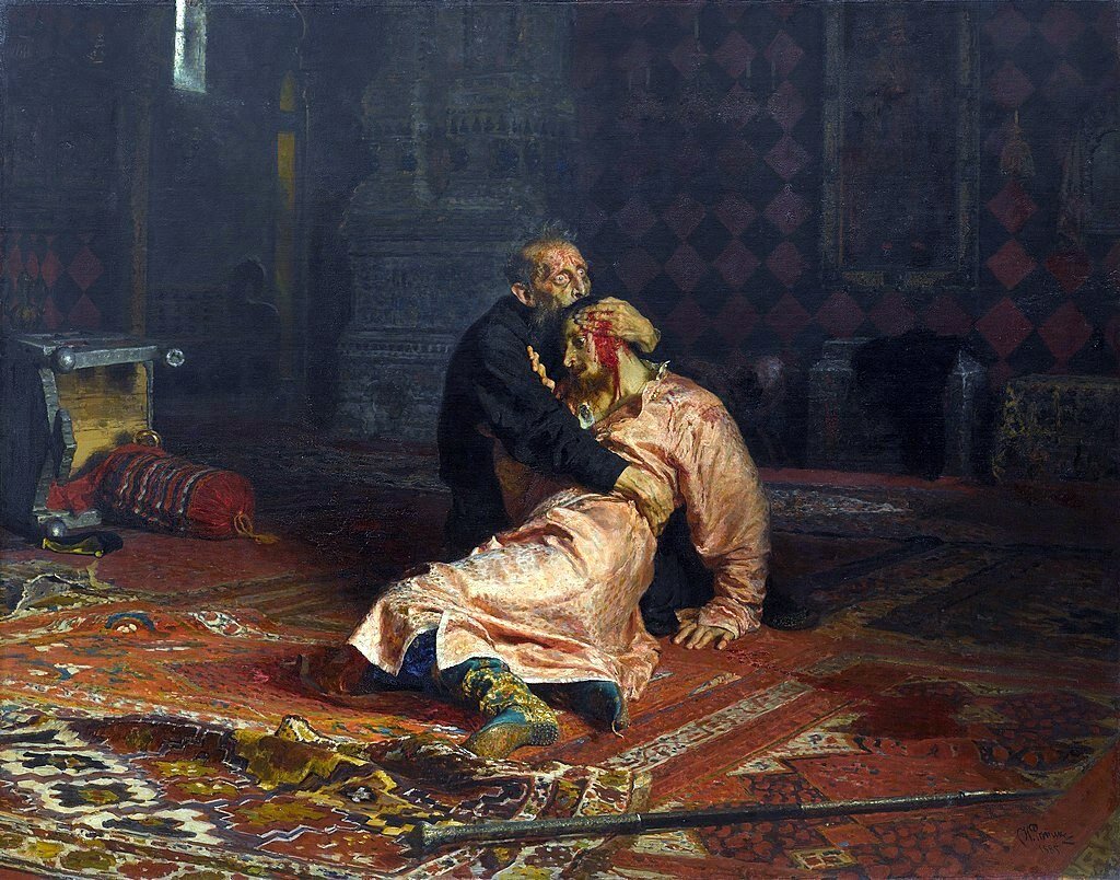 Илья Репин «Иван Грозный и сын его Иван 16 ноября 1581 года». 1883—1885 г