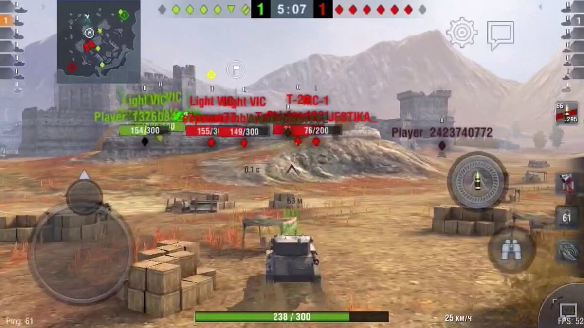 (Танк Light Vic в бою. Скриншот игры World Of Tanks Blitz)