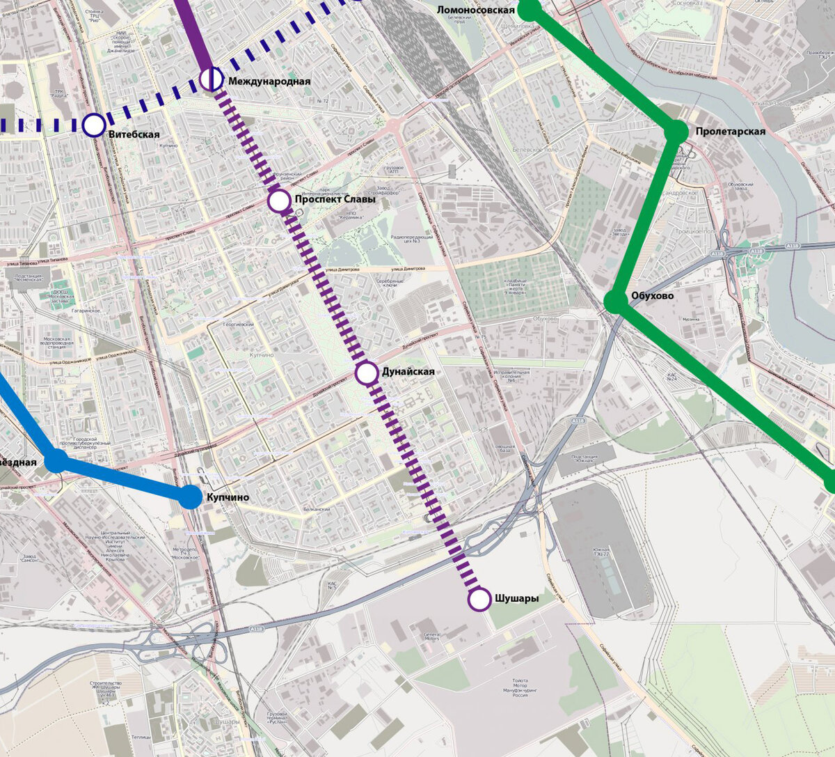 Метро санкт петербурга схема дунайская