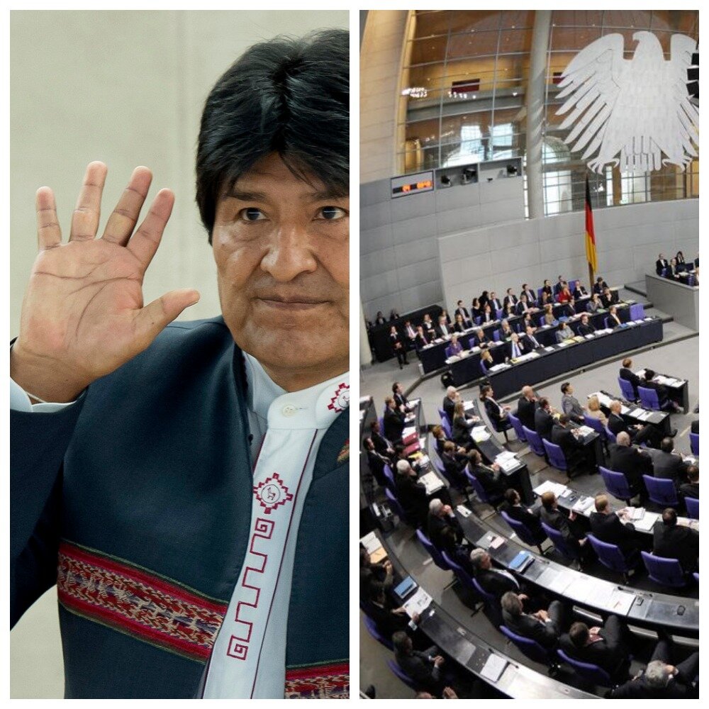Президент Боливии Эво Моралес и заседание Бундестага Германии