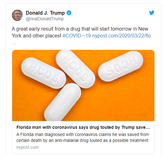 Скрин с аккаунта Дональда Трампа в Twitter