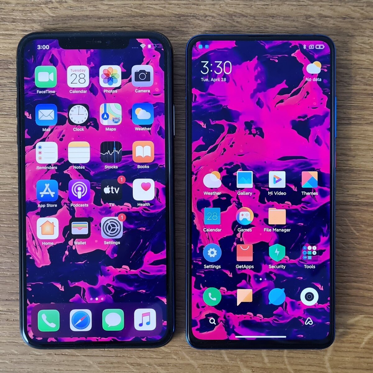 MIUI 12 и iOS 13 

