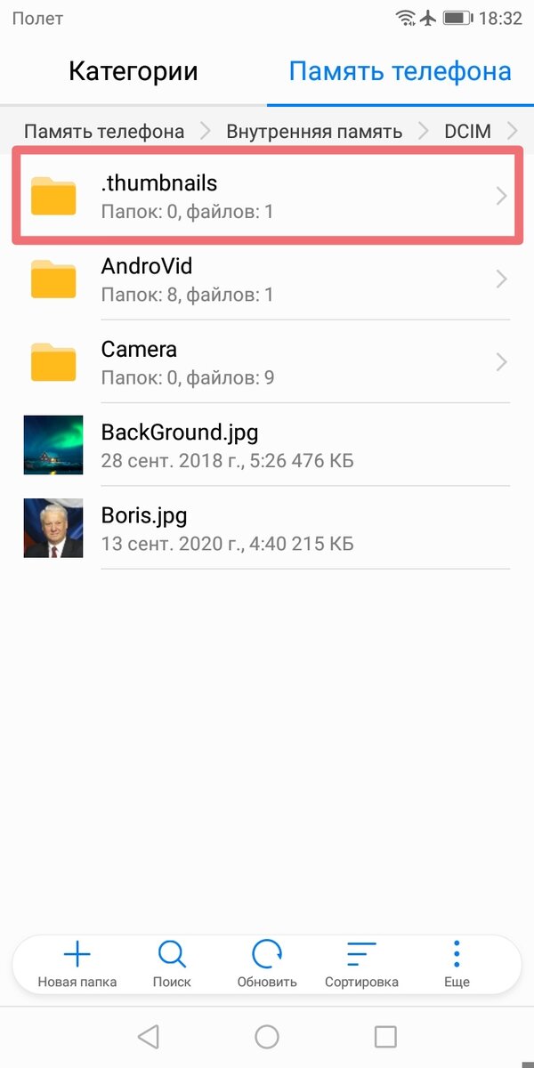 Папка .thumbnails.