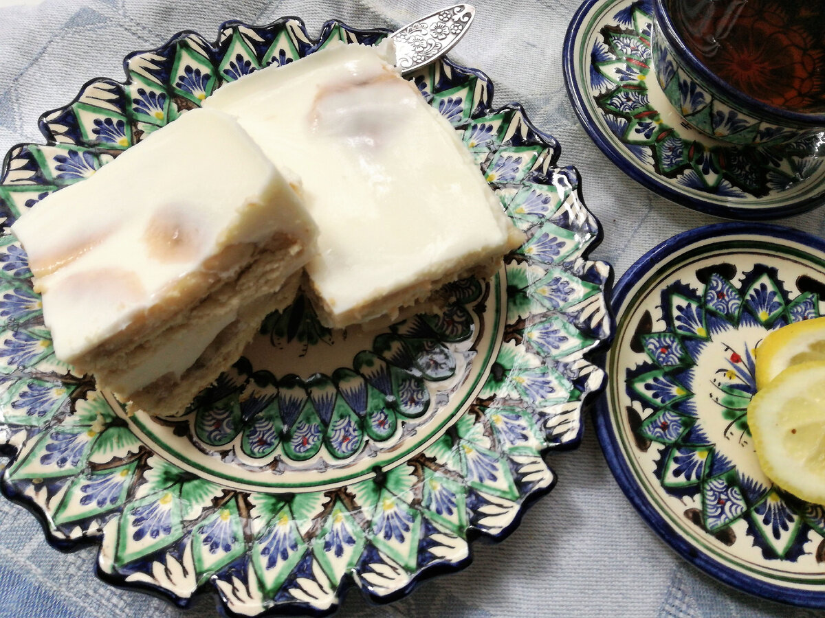 Желейный торт с персиками