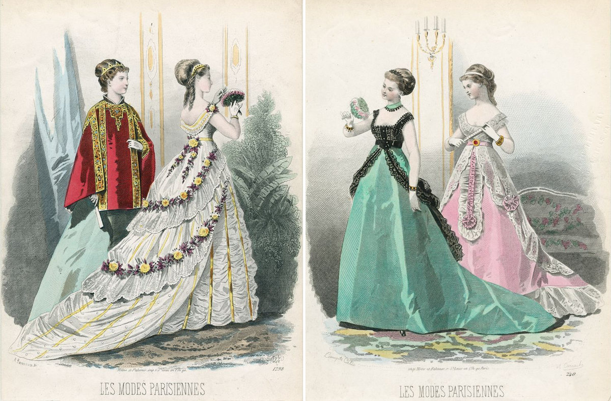 Модные гравюры из "Les Modes Parisiennes", 1868. (сс) Wikimedia Commons