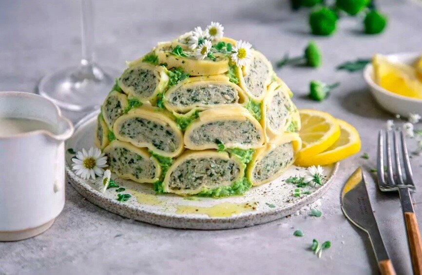 Эффектая закуска, приготовленная из маульташен.