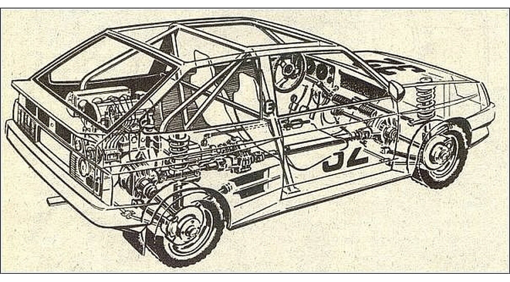 Компоновочная схема среднемоторного полноприводного ВАЗ-29084