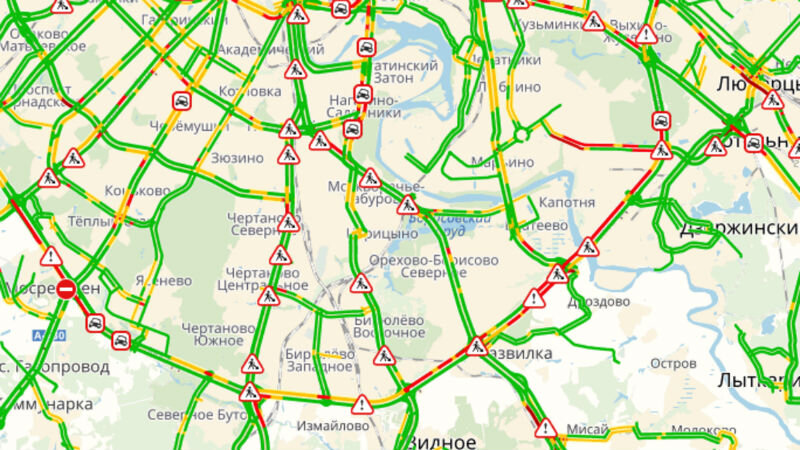 Пробки Москва сейчас онлайн на Яндекс карте