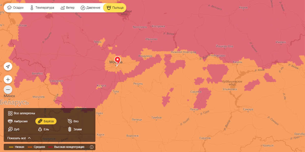 Концентрация пыльцы. Карта пыльцы для аллергиков Москва. Карта для аллергиков 2023 ЮЗАО.