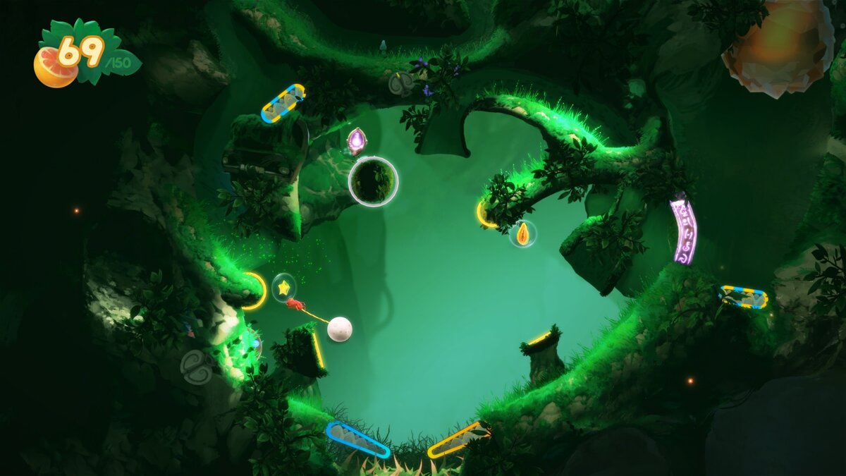 Надо добраться до фиолетовой колбочки.