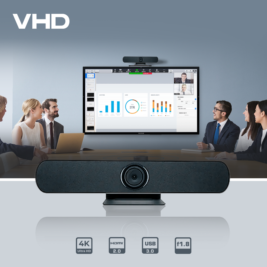 Пример размещения камеры над общим экраном в переговорке