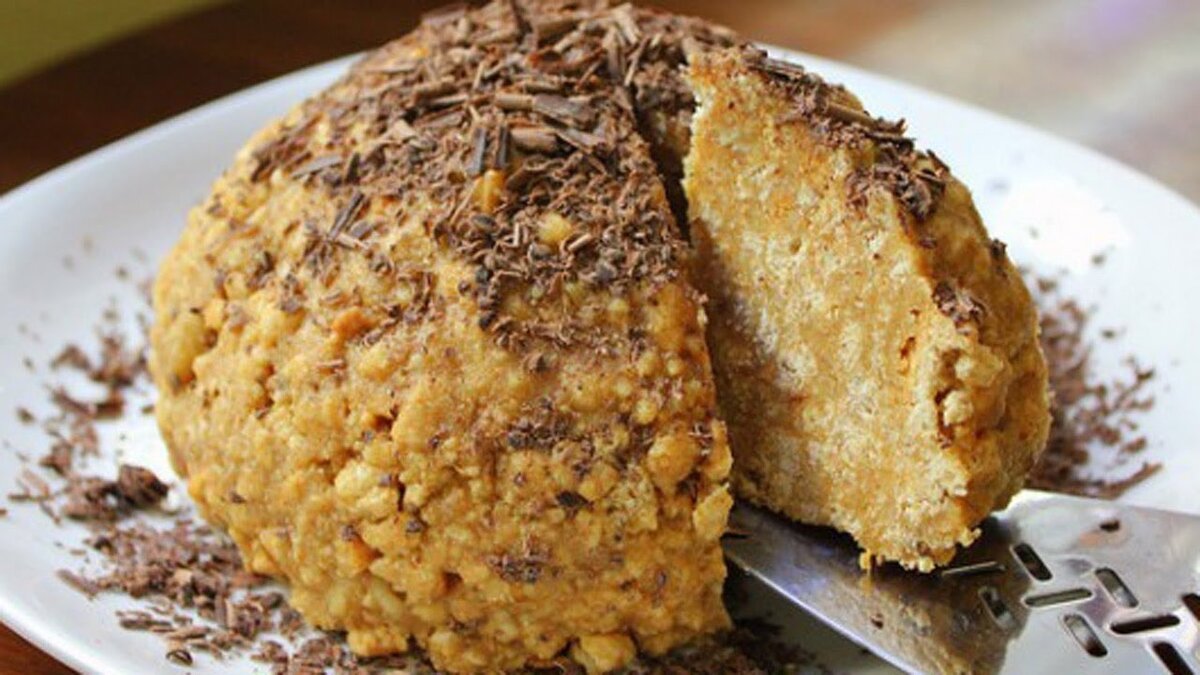 Торт из кукурузных палочек со сгущенкой