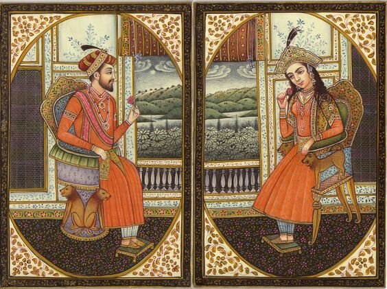 Император Великой Моголии Шах-Джахан и его любимая жена Мумтаз