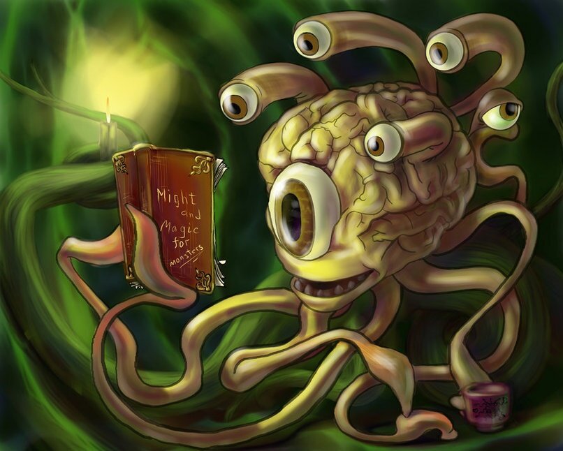 Один из представителей расы подземелья, света там мало, а читать хочется