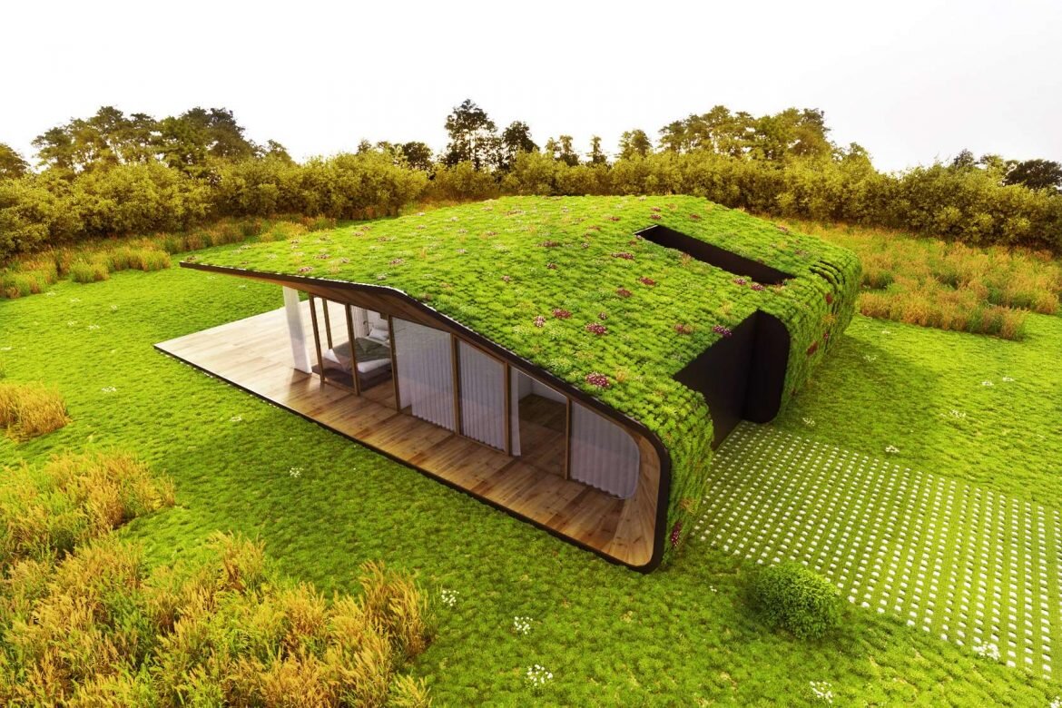 Дом, построенный из экологически чистых природных материалов
