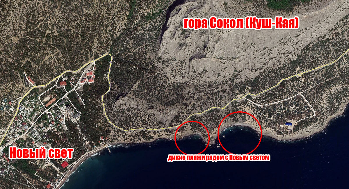 Дикие пляжи в Новом свете на карте. 