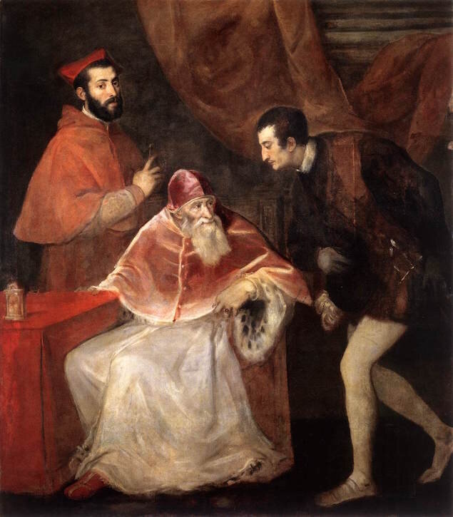 Тициан , Папа Павел III и его внуки, 1545-46 гг