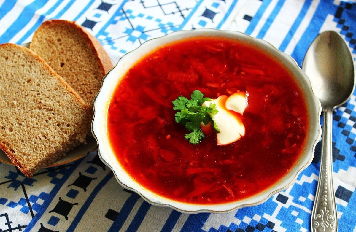 Вкусный борщ.