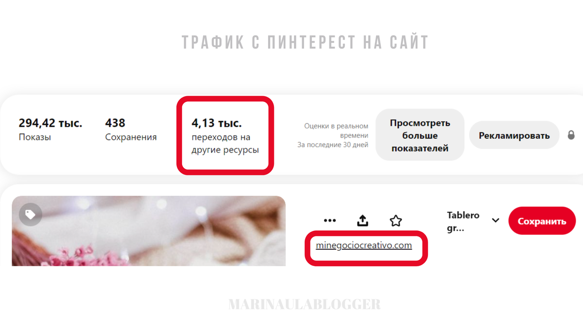 1 место: трафик с Пинтерест на сайт