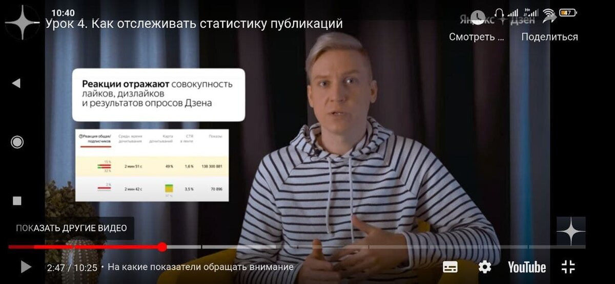 Скриншот с урока № 4 Дзен.Курса