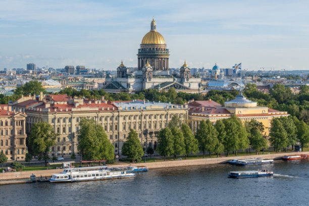 Адмиралтейская набережная, башня левого крыла Адмиралтейства, Исаакиевский собор