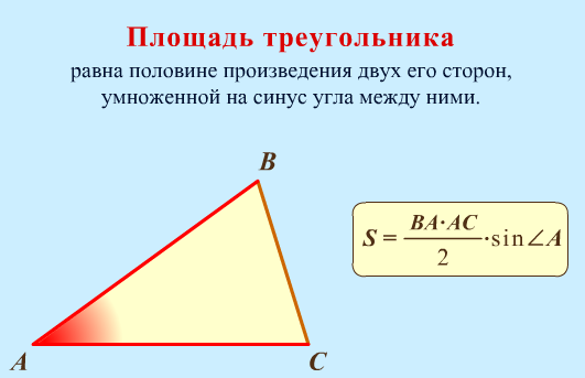 Площадь треугольника равна половине. Площадь треугольника через синус Альфа. Площадь треугольника косинус угла. Площадь треугольника равна синус угла. Площадь треугольника через косинус угла