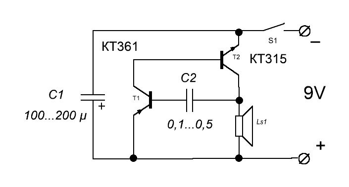 Схема имитатор звука выстрела