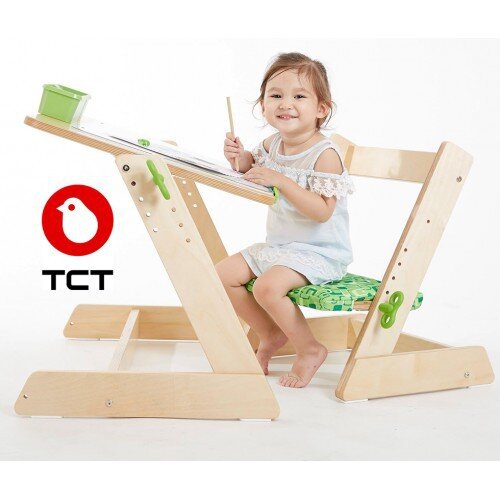 Парта-трансформер и стул из дерева для малышей:  предназначены для детей ростом от 85 до 120 см, можно установить столешницу в горизонтальном или наклонном положении, сиденье и спинка стула изменяются по высоте