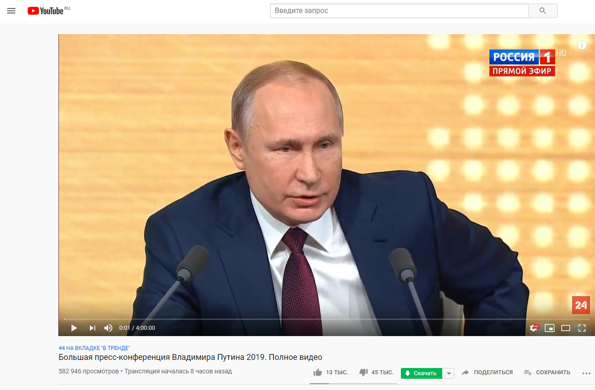 скриншот статистики видео с Youtube