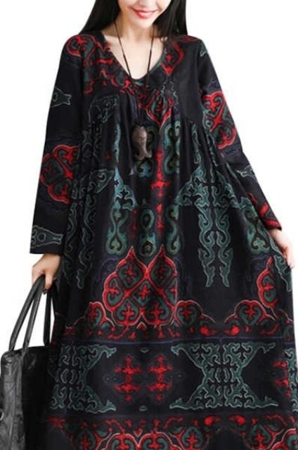 Платье бохо с эффектным принтом