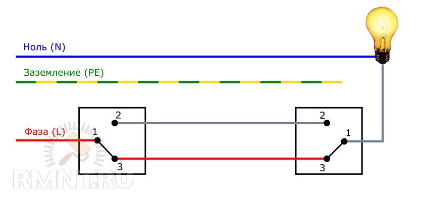 Схема подключения проходного выключателя: подробные инструкции и видео
