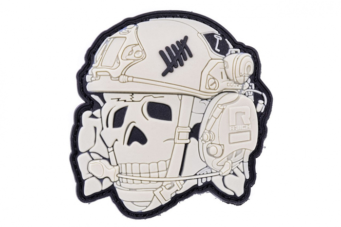 R3ICH нашивка Operator Skull 3D White