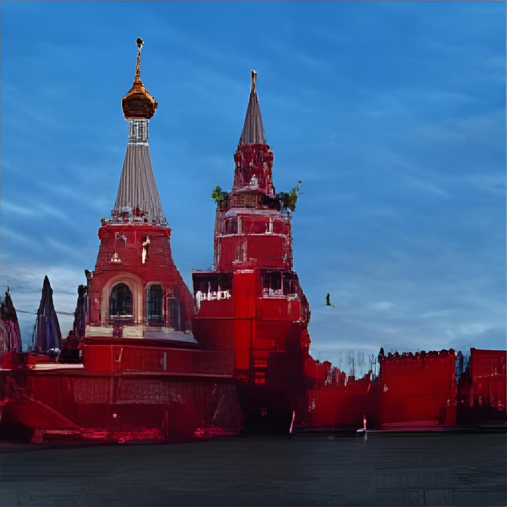 Изображение сгенерировано ИИ по запросу "Кремль. Шоу" в сервисе rudalle