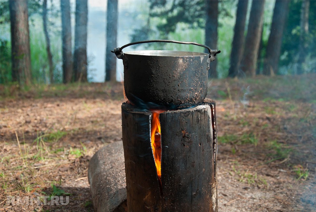 Финская свеча из бревна фото