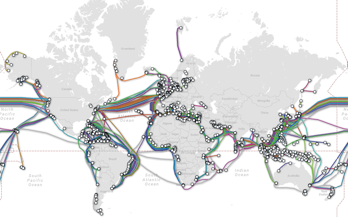 Карта интернета в мире