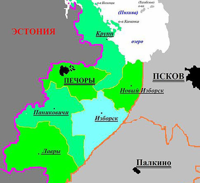 Карта россии и эстонии вместе