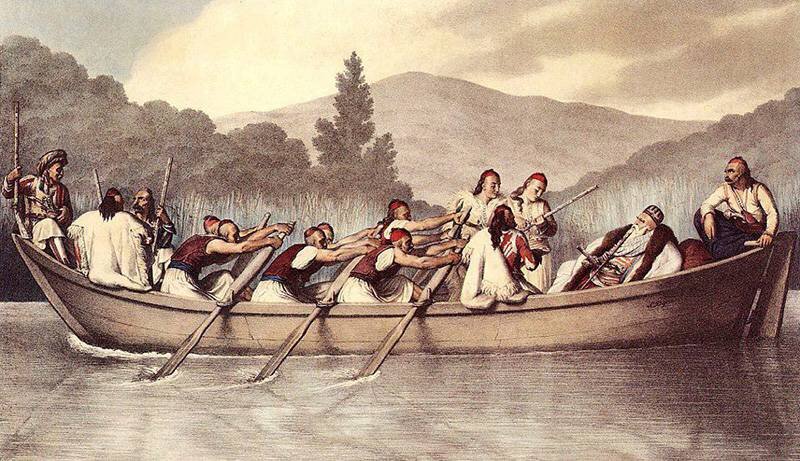 Луи Дюпре. Али-паша Янинский охотится на озере Бутринти в марте 1819 г.