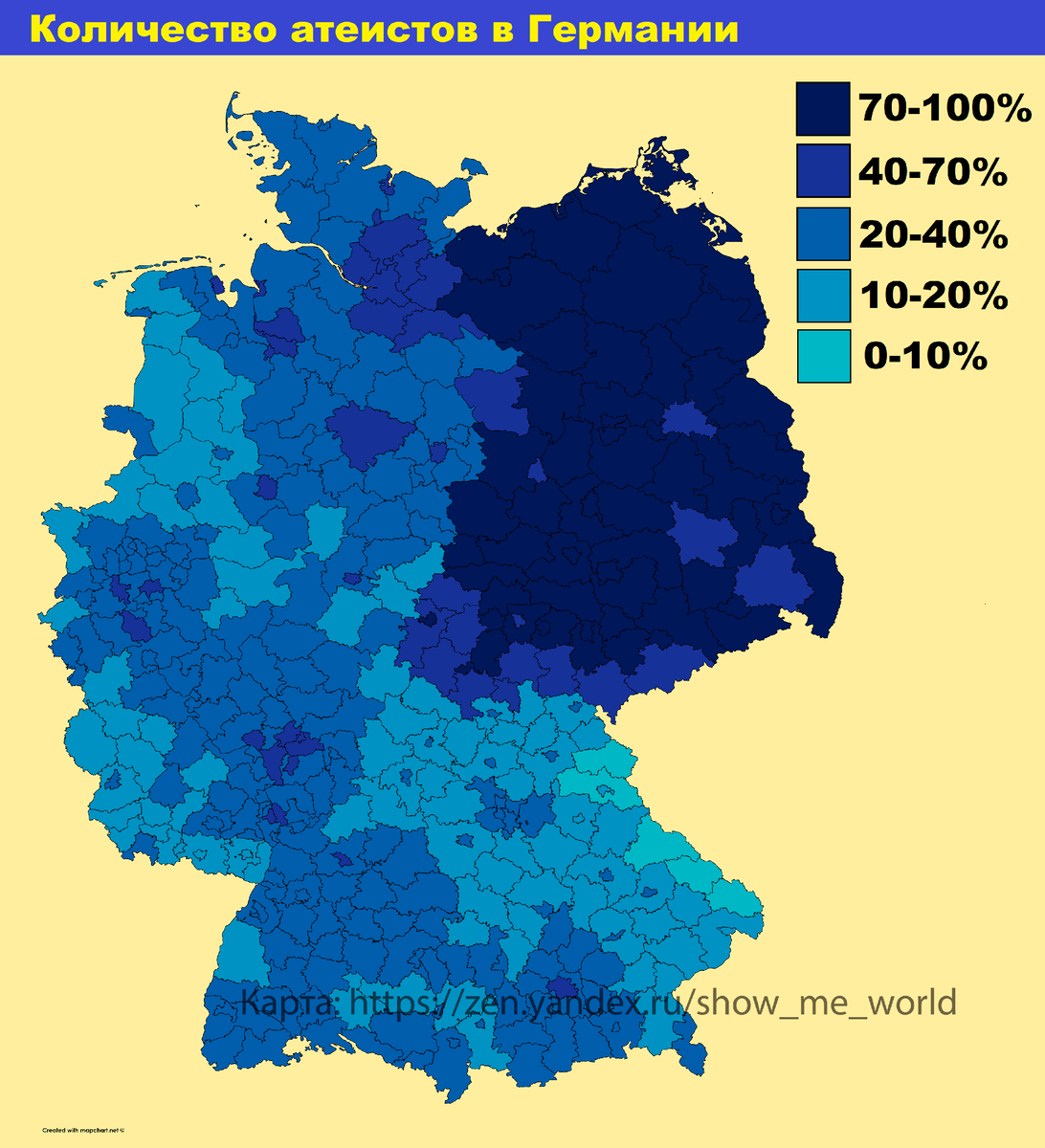 Карта распространения атеизма