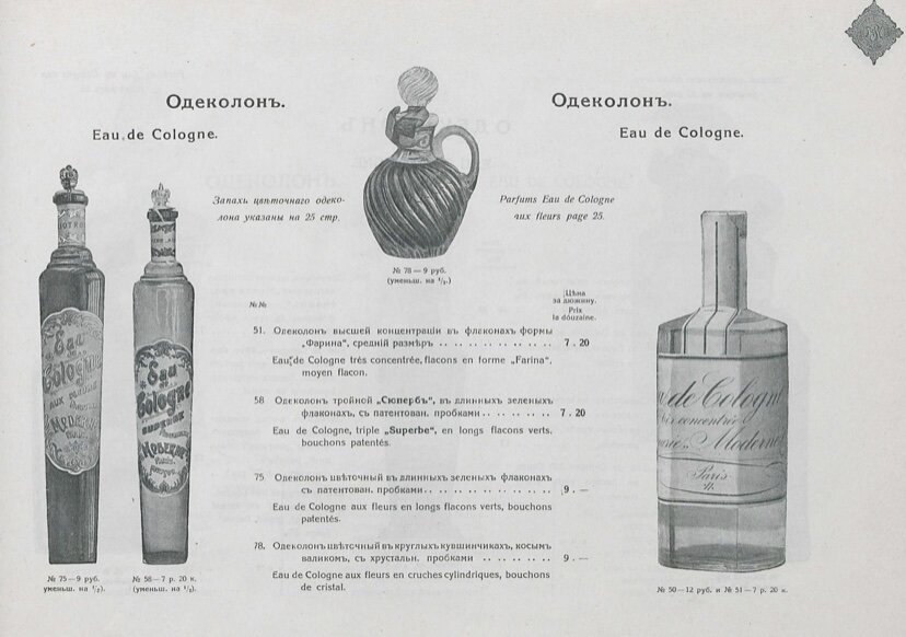 Одеколон в самолете. Париж 1912 мужские духи. Щетинин Прейсъ-курантъ.