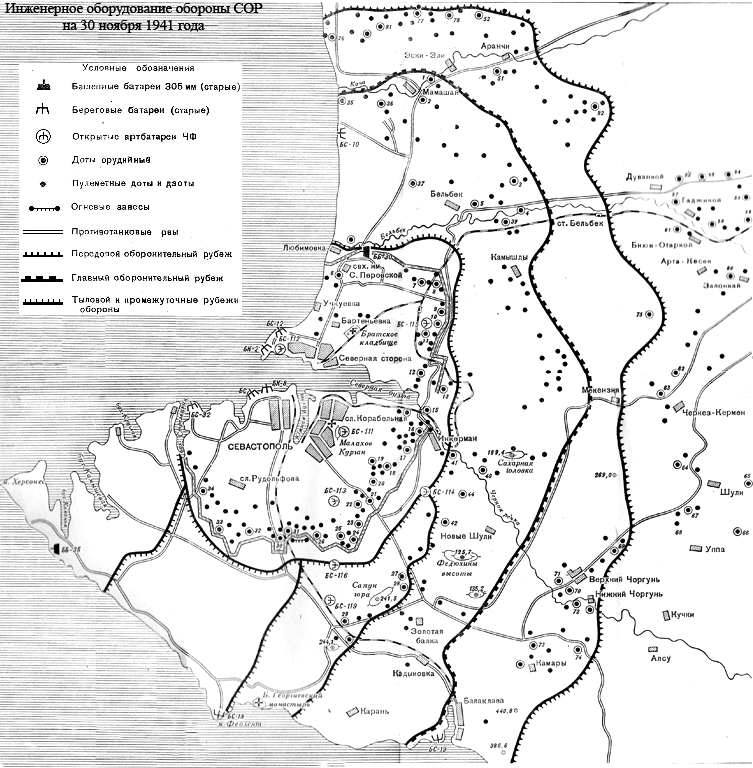 Карта обороны севастополя 1941