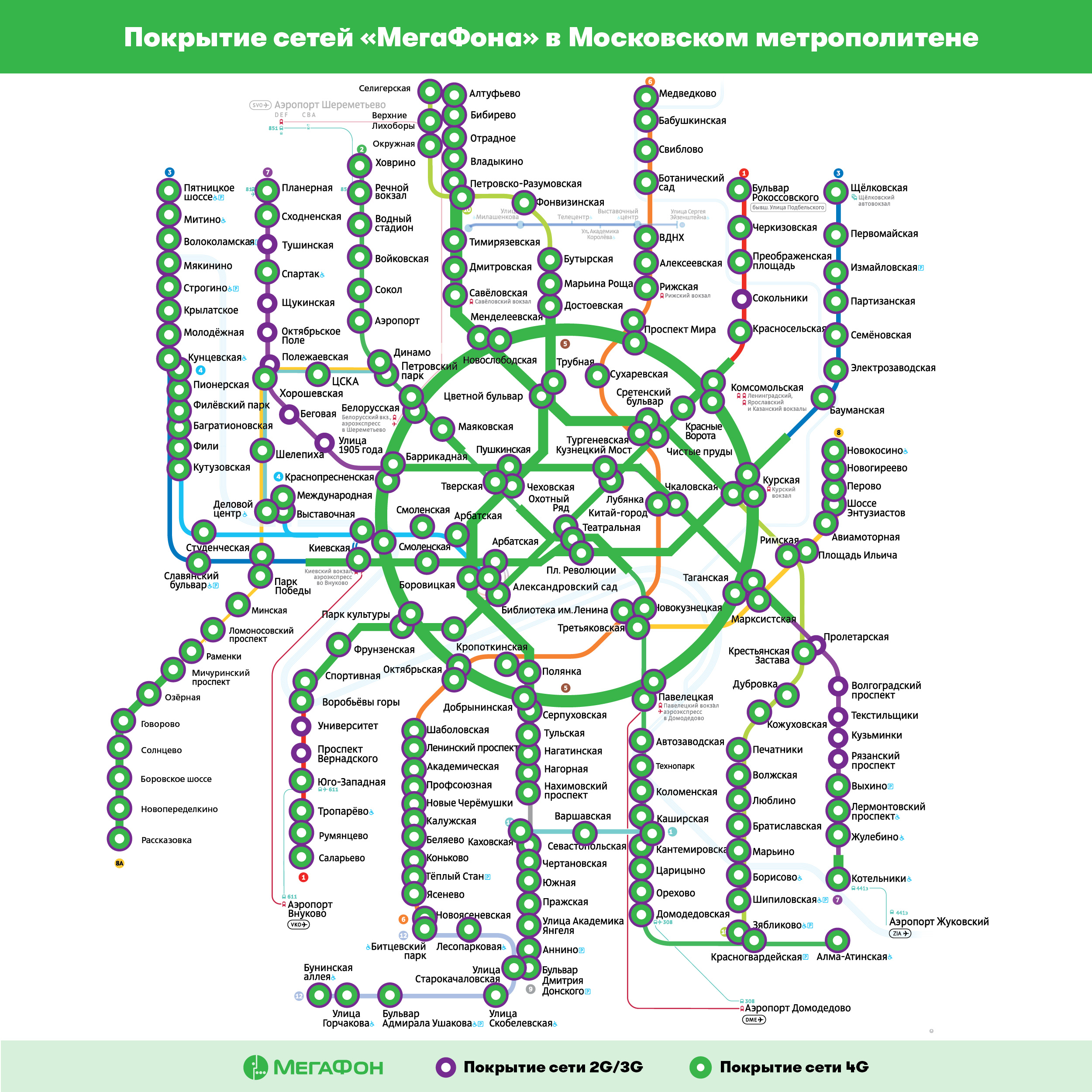 Где работает мобильная связь в московском метро? Официальная информация Мегафон, МТС и Билайн