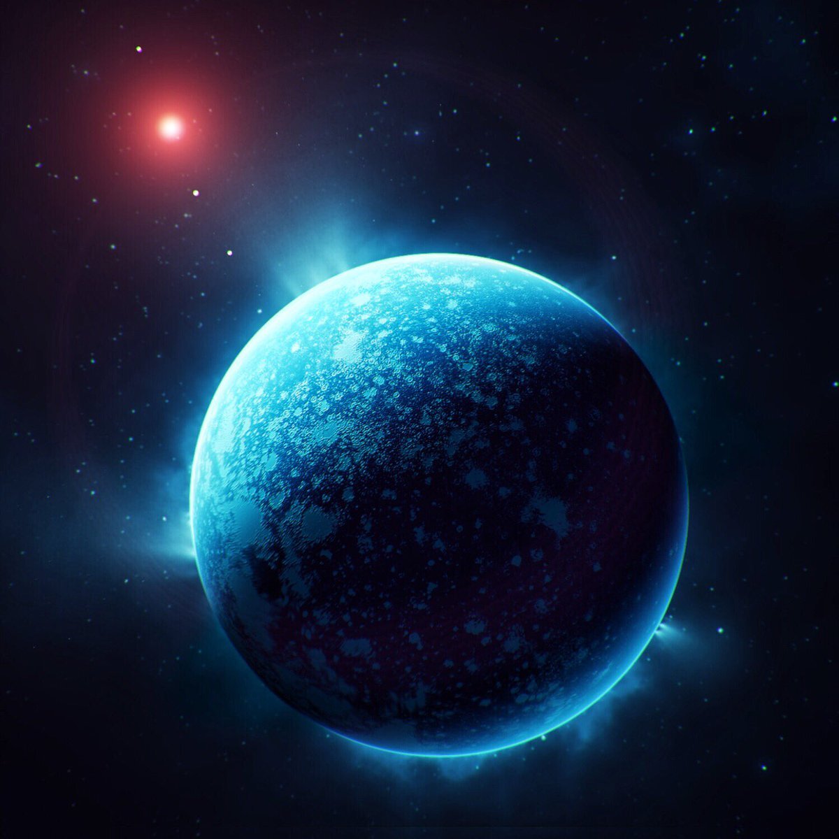 Экзопланета GJ 1214b была открыта в 2009 году и обращается вокруг красного карлика GJ 1214 на расстоянии около 40 световых лет в созвездии Змееносца. GJ 1214b находится к своей звезде очень близко, на расстоянии около 0,014 астрономической единицы и год на ней проходит всего за 38 часов. Радиус GJ 1214b составляет примерно в 2,67 раза больше радиуса Земли. Первооткрыватели GJ 1214b причислили ее к числу супер-земель, однако ее небольшая плотность - примерно треть земной - заставили ученых сомневаться в этом определении. Большинство астрономов предполагает, что GJ 1214b представляет собой водный мир - планету с небольшим твердым ядром и гигантским океаном вокруг него.

Чтобы проверить эту гипотезу, астрономы исследовали атмосферу планеты во время ее транзита перед своей звездой при помощи широкоугольной камеры (WFC3) на борту космического телескопа «Хаббл». Когда лучи звезды проходят через атмосферу планеты, часть из них, сталкиваясь с молекулами атмосферы, меняется. Из-за этого в спектре излучения звезды появляются новые линии, сигнализирующие о наличии тех или иных веществ в атмосфере планеты.

Новые данные показывают, что атмосфера GJ 1214b представляет собой густой водяной пар с добавлением небольших количеств гелия и водорода. Учитывая крайне высокую температуру на поверхности планеты - около 200 градусов Цельсия - вода в ее океанах должна находиться в крайне экзотическом состоянии. «Высокая температура и давление могут стать причиной появления таких экзотичных материалов, как «горячий лед» и «супержидкая вода», которые мы не можем встретить на Земле», - пишут авторы исследования.

Поскольку, помимо GJ 1214b, ученые успели открыть еще несколько похожих по характеристикам планет,  то вполне возможно, что подобные планеты могут быть довольно распространены в космосе.