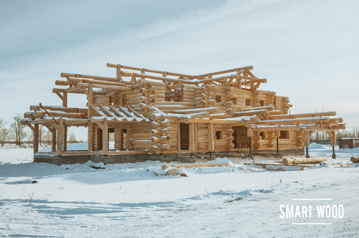 Бревенчатый дом в Казахстане