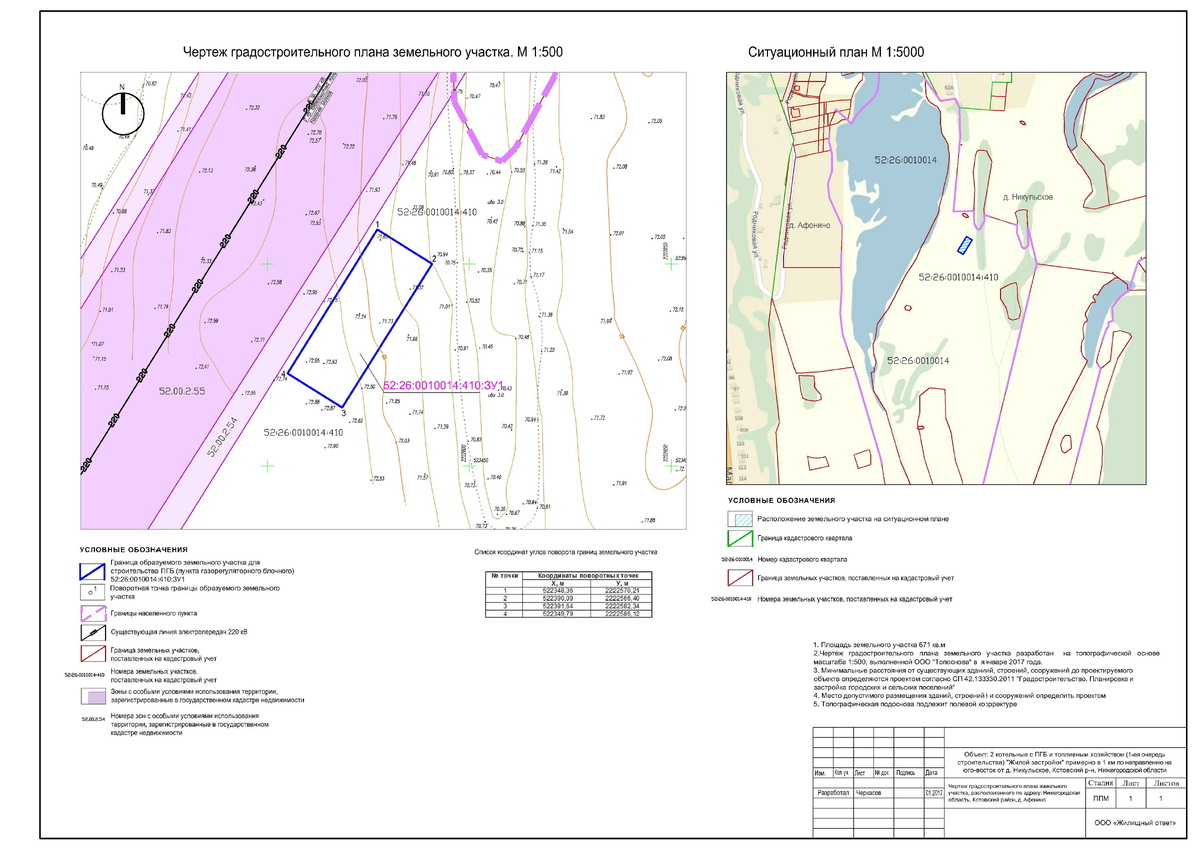 Пример градостроительного плана земельного участка