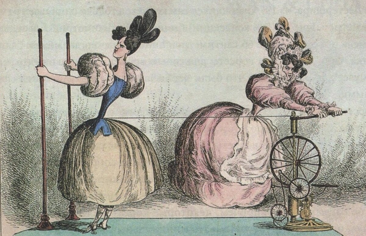 Английская карикатура XIX века. Из книги Valerie Fahnestock Steele. The Corset. A Cultural History. 2010. Скан сделан автором текста.